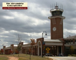 Terminal building and control tower at Alexandria International Airport (AEX)